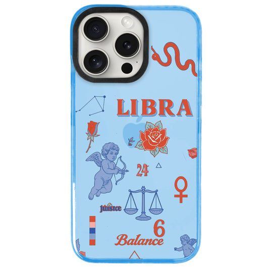 iPhone 14 Pro Terazi Burcu The Emperor Telefon Kılıfı - Azure