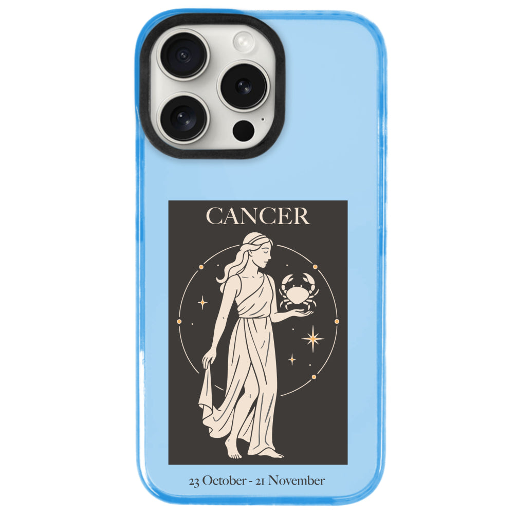 iPhone 14 Pro Yengeç Burcu History of Zodiac Telefon Kılıfı - Azure