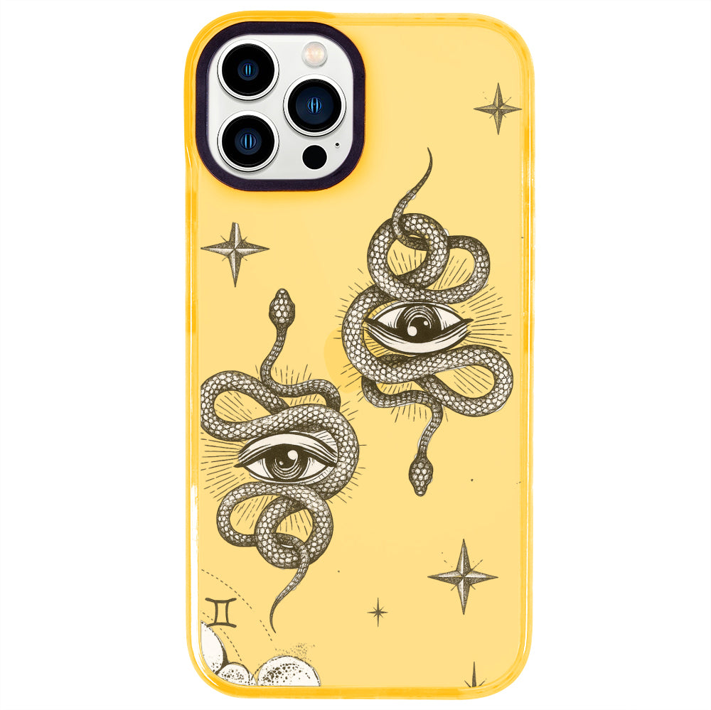 iPhone 14 Pro Max İkizler Burcu Soft Stars Telefon Kılıfı - Mango