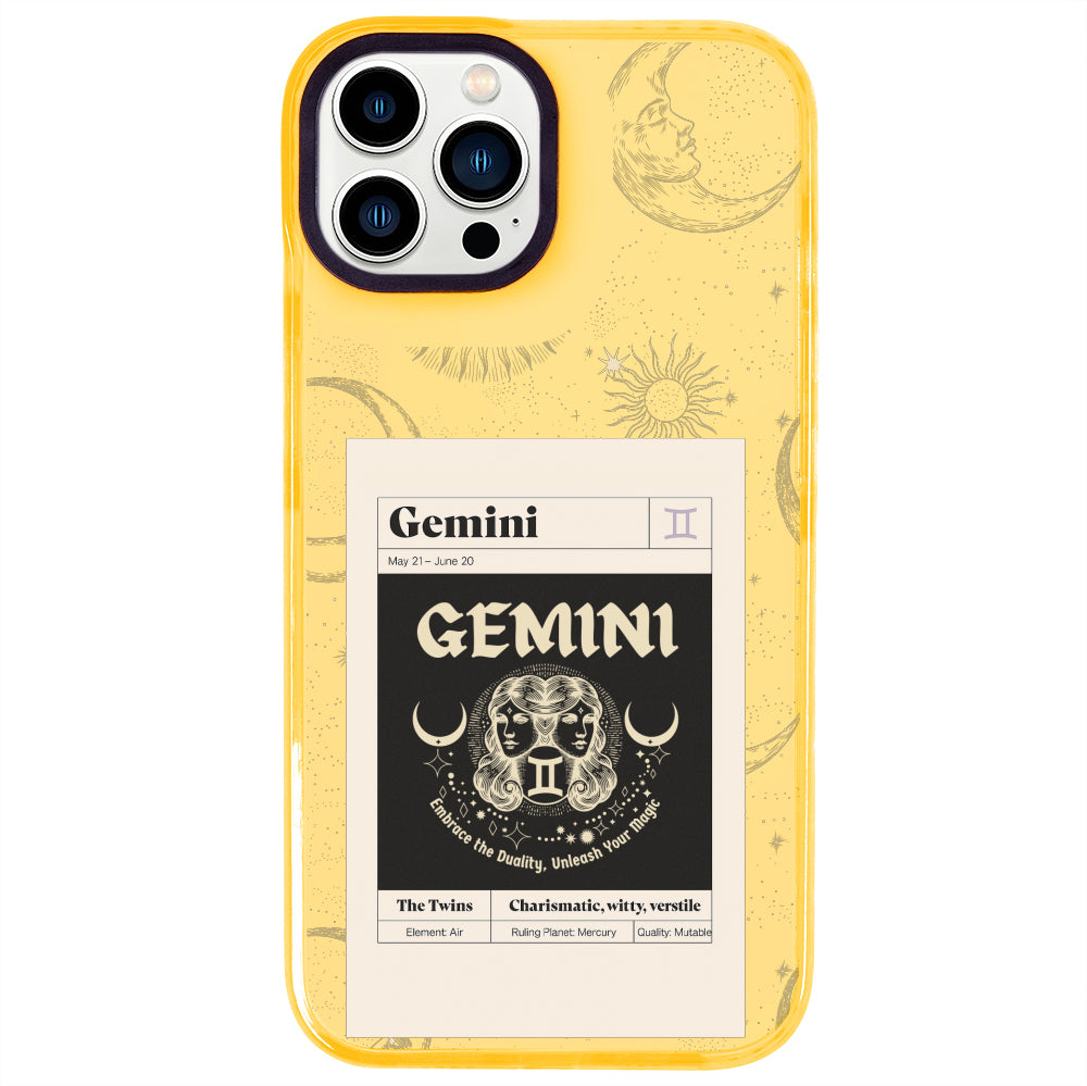 iPhone 14 Pro Max İkizler Burcu Sticker Mode Telefon Kılıfı - Mango