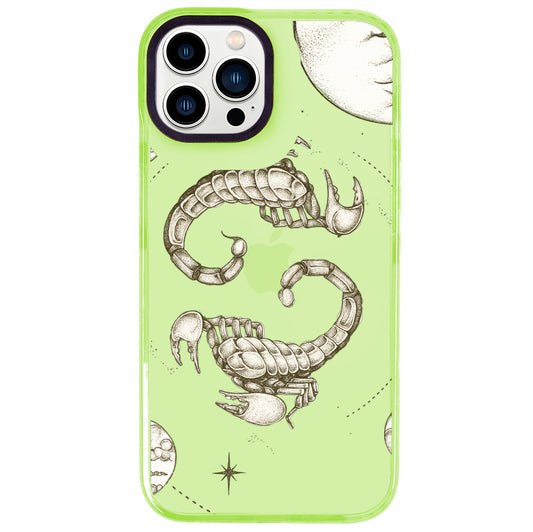 iPhone 14 Pro Max Akrep Burcu Soft Stars Telefon Kılıfı - Yeşil