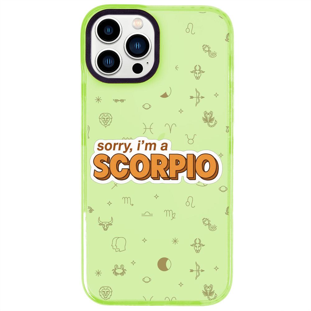 iPhone 14 Pro Max Akrep Burcu Sorry Zodiac Telefon Kılıfı - Yeşil