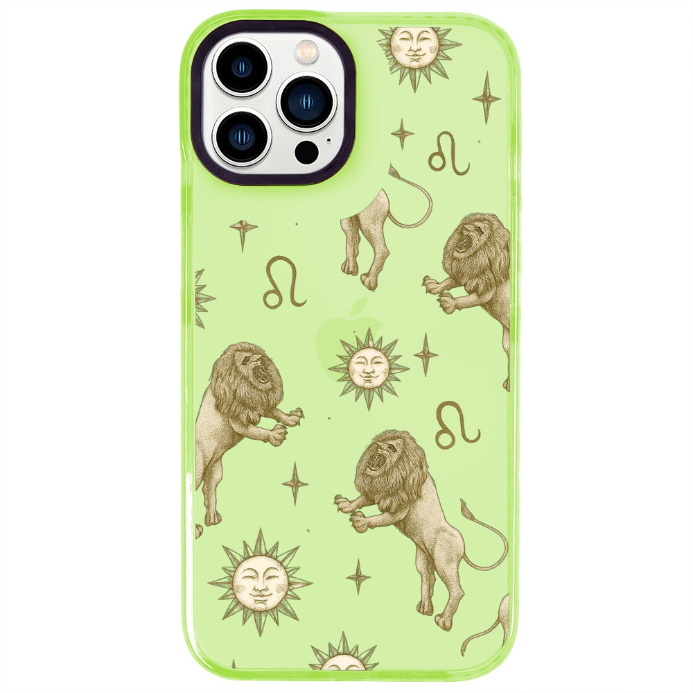 iPhone 14 Pro Max Aslan Burcu Soft Stars Telefon Kılıfı - Yeşil