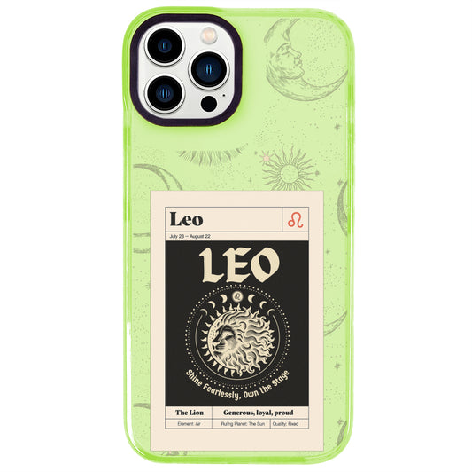 iPhone 14 Pro Max Aslan Burcu Sticker Mode Telefon Kılıfı - Yeşil