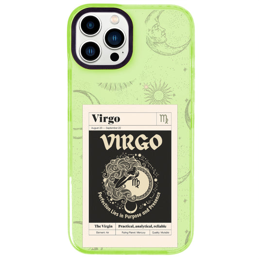 iPhone 14 Pro Max Başak Burcu Sticker Mode Telefon Kılıfı - Yeşil