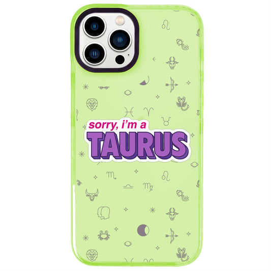 iPhone 14 Pro Max Boğa Burcu Sorry Zodiac Telefon Kılıfı - Yeşil