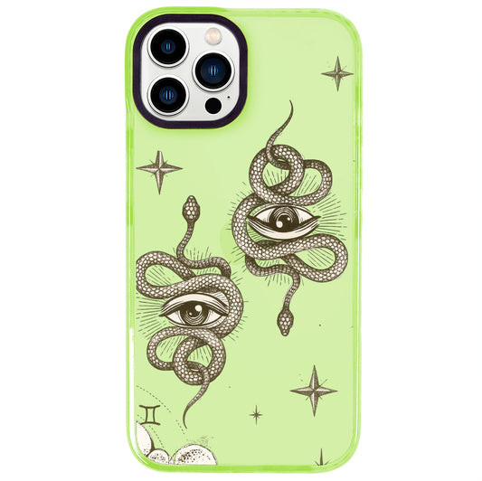 iPhone 14 Pro Max İkizler Burcu Soft Stars Telefon Kılıfı - Yeşil