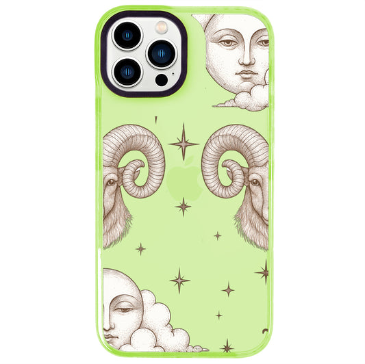 iPhone 14 Pro Max Koç Burcu Soft Stars Telefon Kılıfı - Yeşil