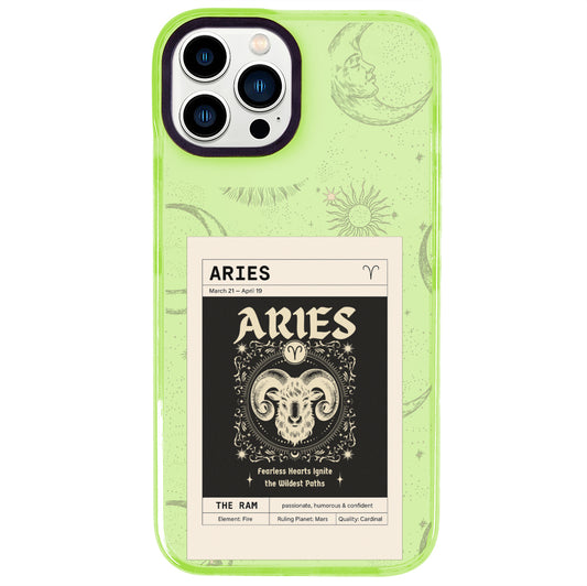 iPhone 14 Pro Max Koç Burcu Sticker Mode Telefon Kılıfı - Yeşil