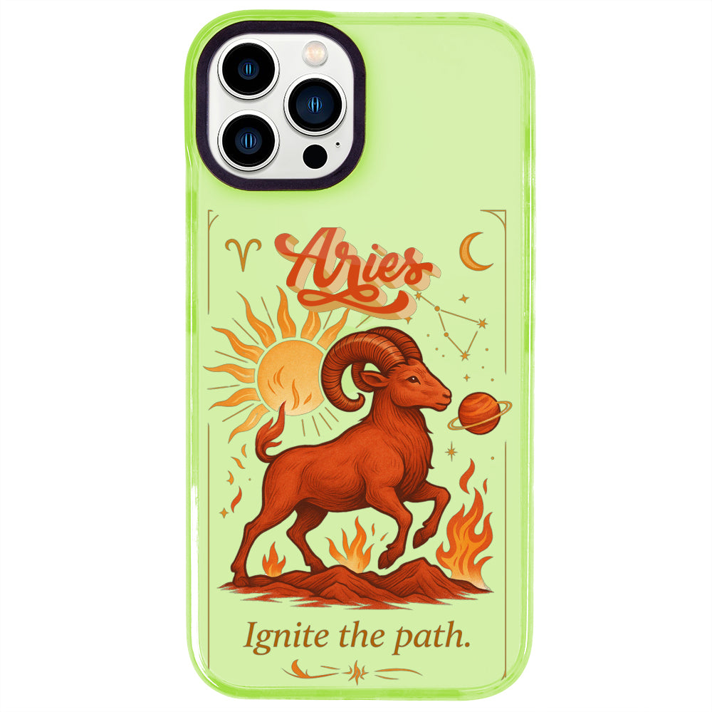 iPhone 14 Pro Max Koç Burcu Way of Aries Telefon Kılıfı - Yeşil