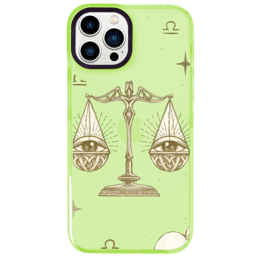 iPhone 14 Pro Max Terazi Burcu Soft Stars Telefon Kılıfı - Yeşil