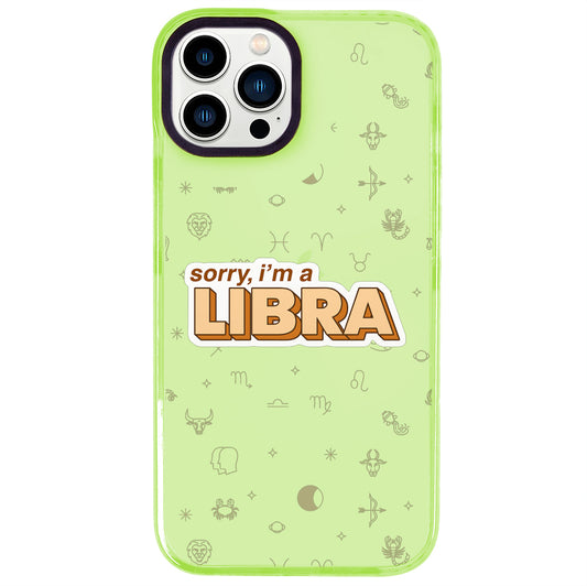 iPhone 14 Pro Max Terazi Burcu Sorry Zodiac Telefon Kılıfı - Yeşil