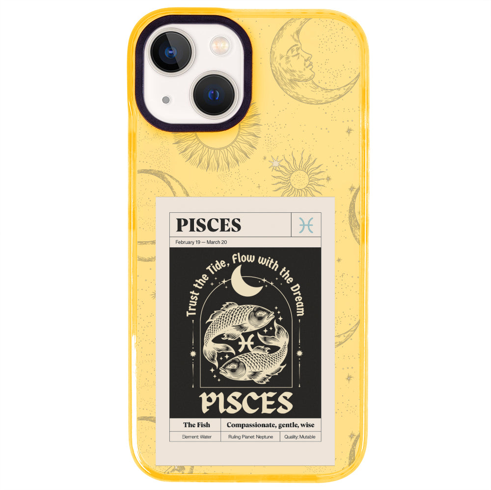 iPhone 15 Balık Burcu Sticker Mode Telefon Kılıfı - Mango