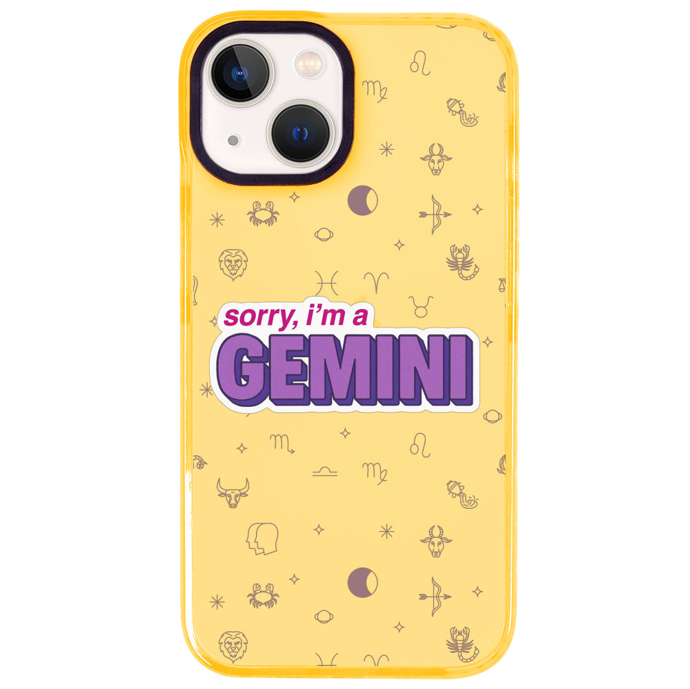 iPhone 15 İkizler Burcu Sorry Zodiac Telefon Kılıfı - Mango