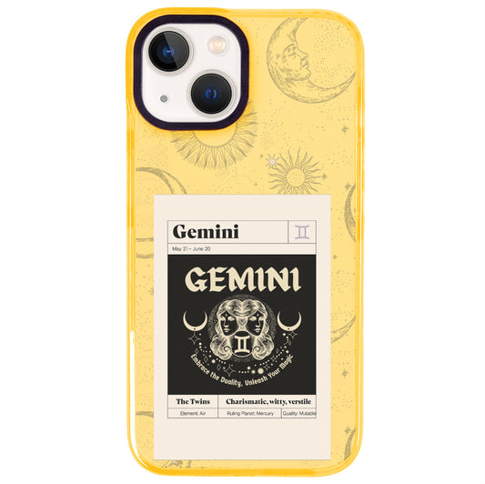 iPhone 15 İkizler Burcu Sticker Mode Telefon Kılıfı - Mango