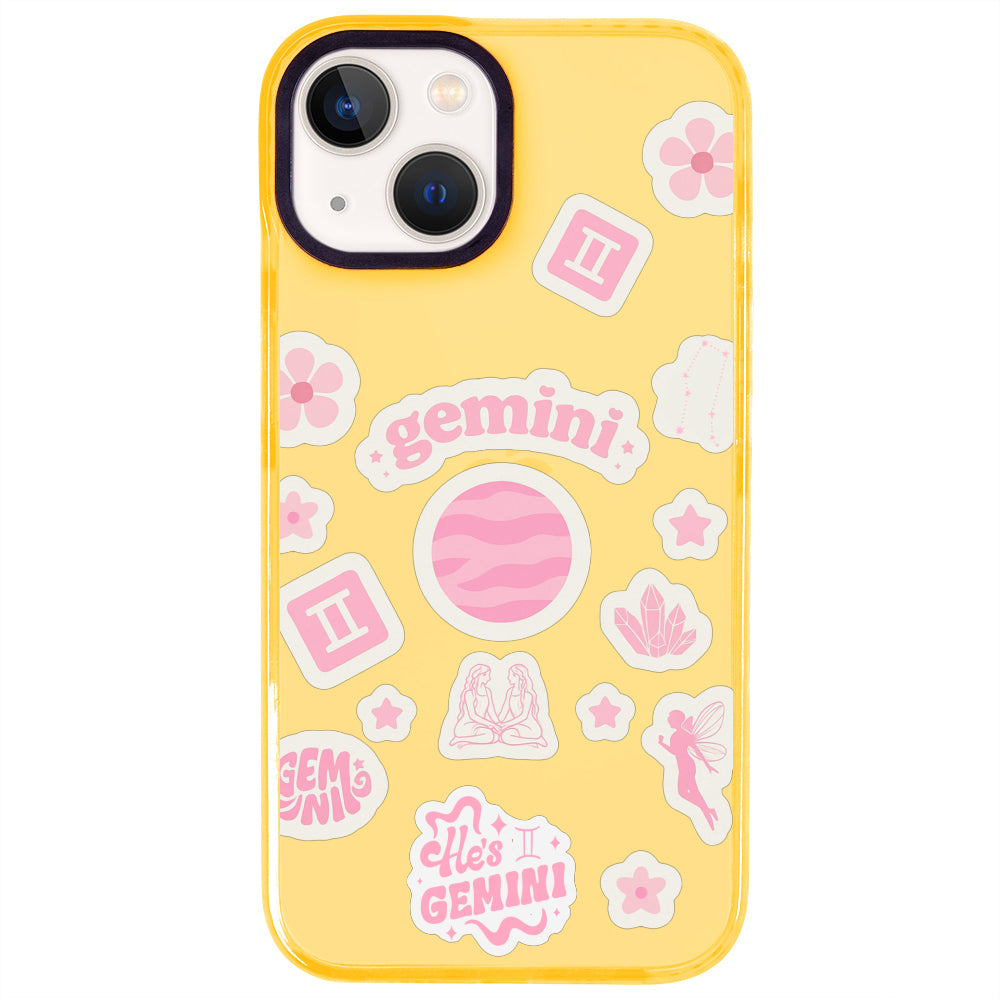 iPhone 15 İkizler Burcu Sweet Rules Telefon Kılıfı - Mango