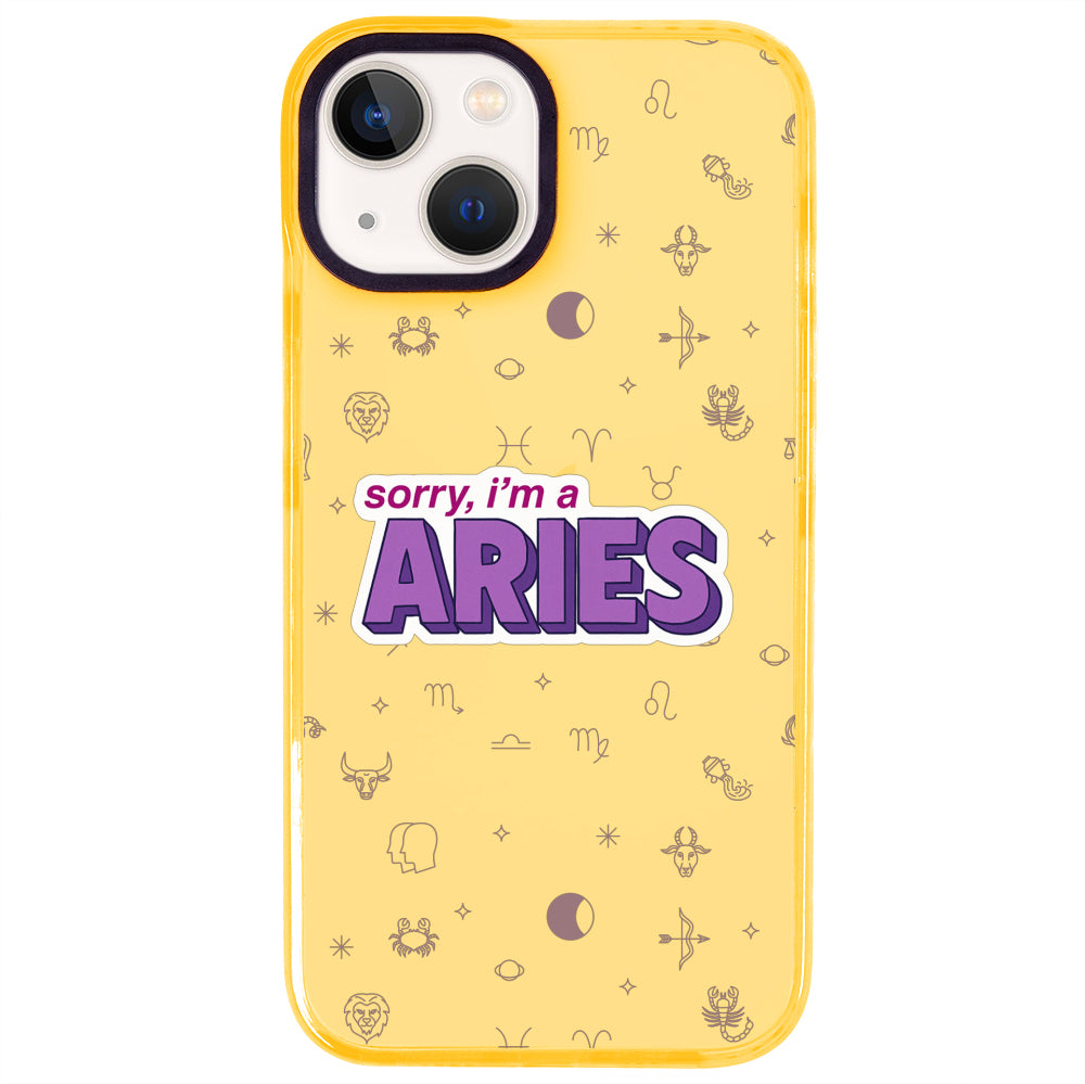 iPhone 15 Koç Burcu Sorry Zodiac Telefon Kılıfı - Mango