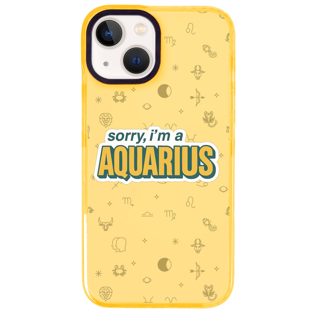 iPhone 15 Kova Burcu Sorry Zodiac Telefon Kılıfı - Mango