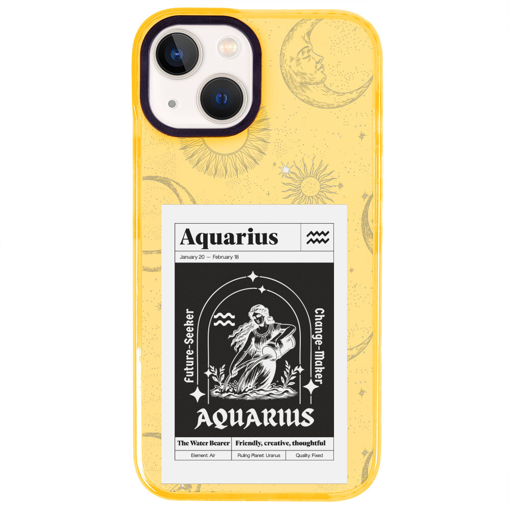 iPhone 15 Kova Burcu Sticker Mode Telefon Kılıfı - Mango