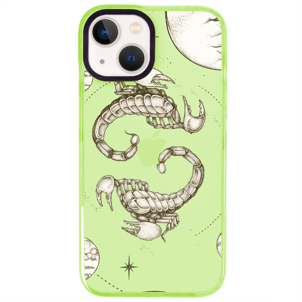 iPhone 15 Akrep Burcu Soft Stars Telefon Kılıfı - Yeşil