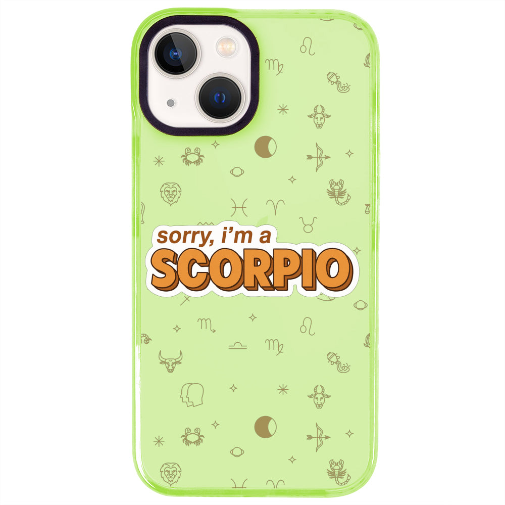 iPhone 15 Akrep Burcu Sorry Zodiac Telefon Kılıfı - Yeşil