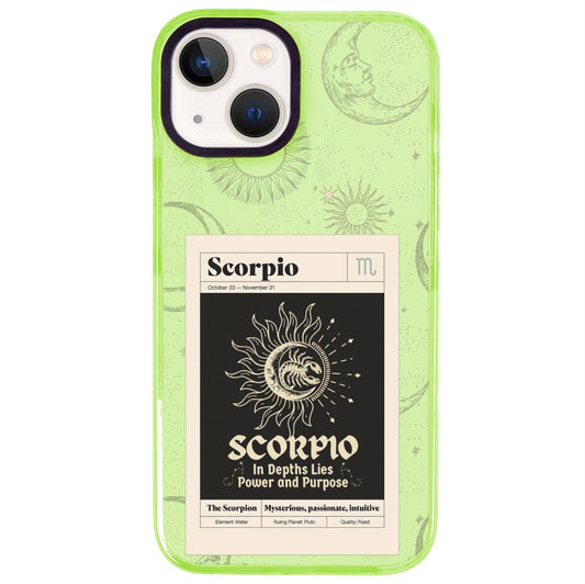 iPhone 15 Akrep Burcu Sticker Mode Telefon Kılıfı - Yeşil