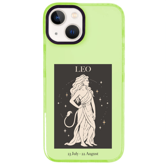iPhone 15 Aslan Burcu History of Zodiac Telefon Kılıfı - Yeşil