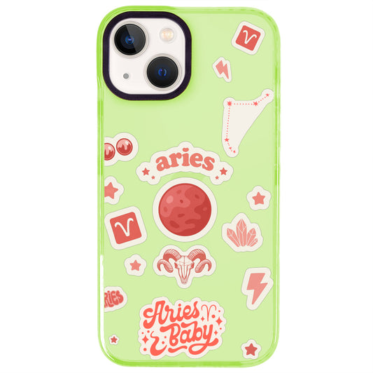 iPhone 15 Koç Burcu Sweet Rules Telefon Kılıfı - Yeşil