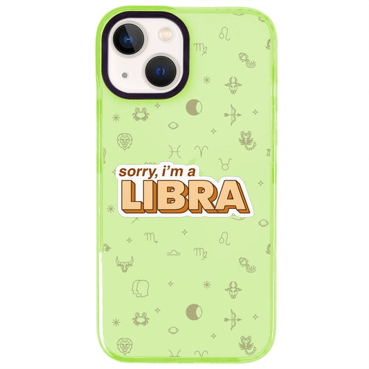 iPhone 15 Terazi Burcu Sorry Zodiac Telefon Kılıfı - Yeşil