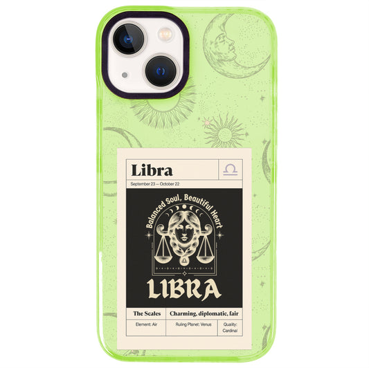 iPhone 15 Terazi Burcu Sticker Mode Telefon Kılıfı - Yeşil