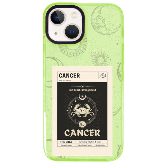iPhone 15 Yengeç Burcu Sticker Mode Telefon Kılıfı - Yeşil