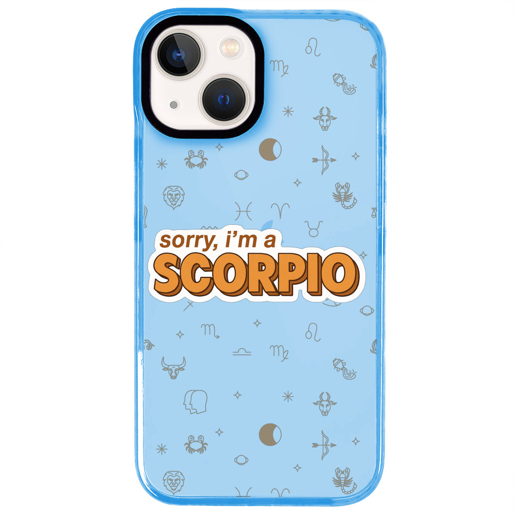 iPhone 15 Plus Akrep Burcu Sorry Zodiac Telefon Kılıfı - Azure