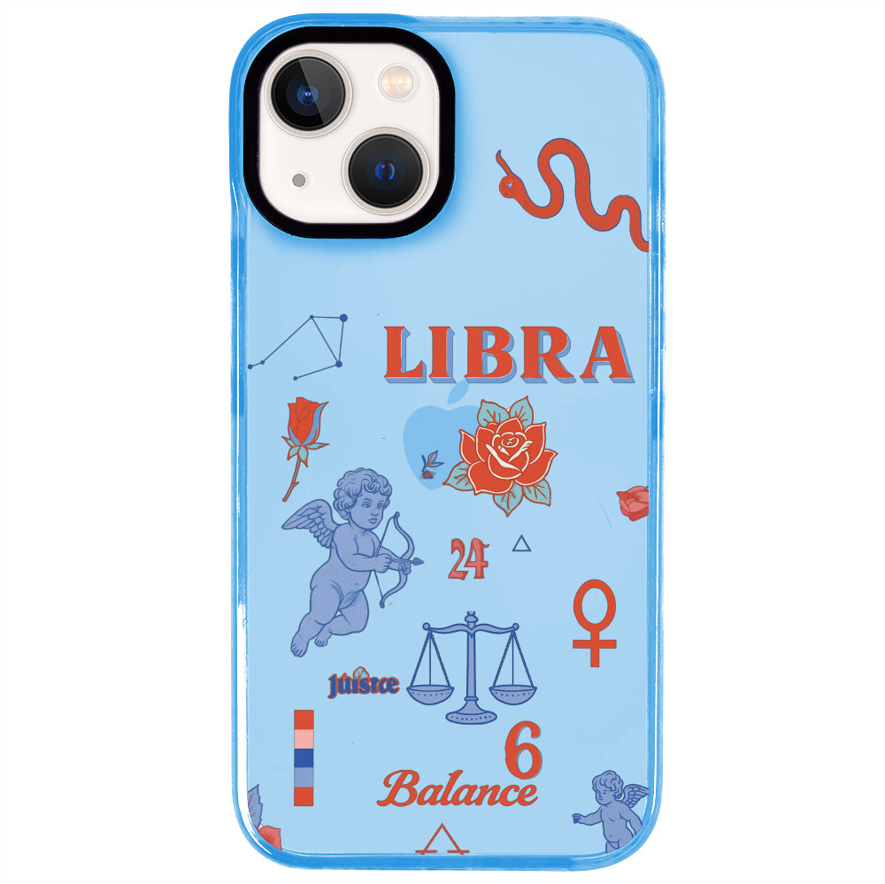 iPhone 15 Plus Terazi Burcu The Emperor Telefon Kılıfı - Azure