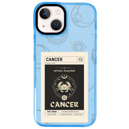 iPhone 15 Plus Yengeç Burcu Sticker Mode Telefon Kılıfı - Azure