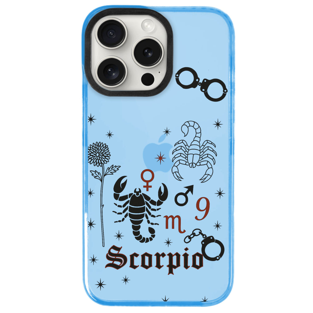 iPhone 15 Pro Akrep Burcu The Emperor Telefon Kılıfı - Azure