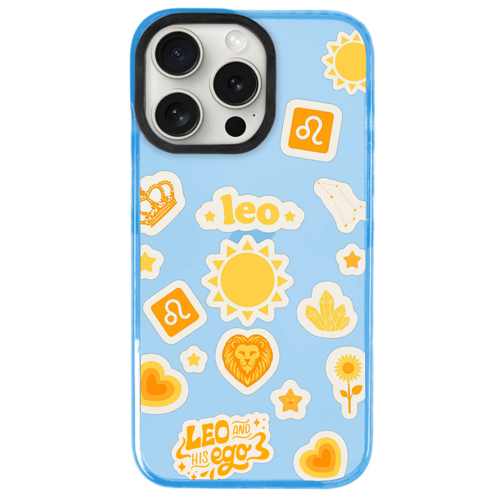 iPhone 15 Pro Aslan Burcu Sweet Rules Telefon Kılıfı - Azure