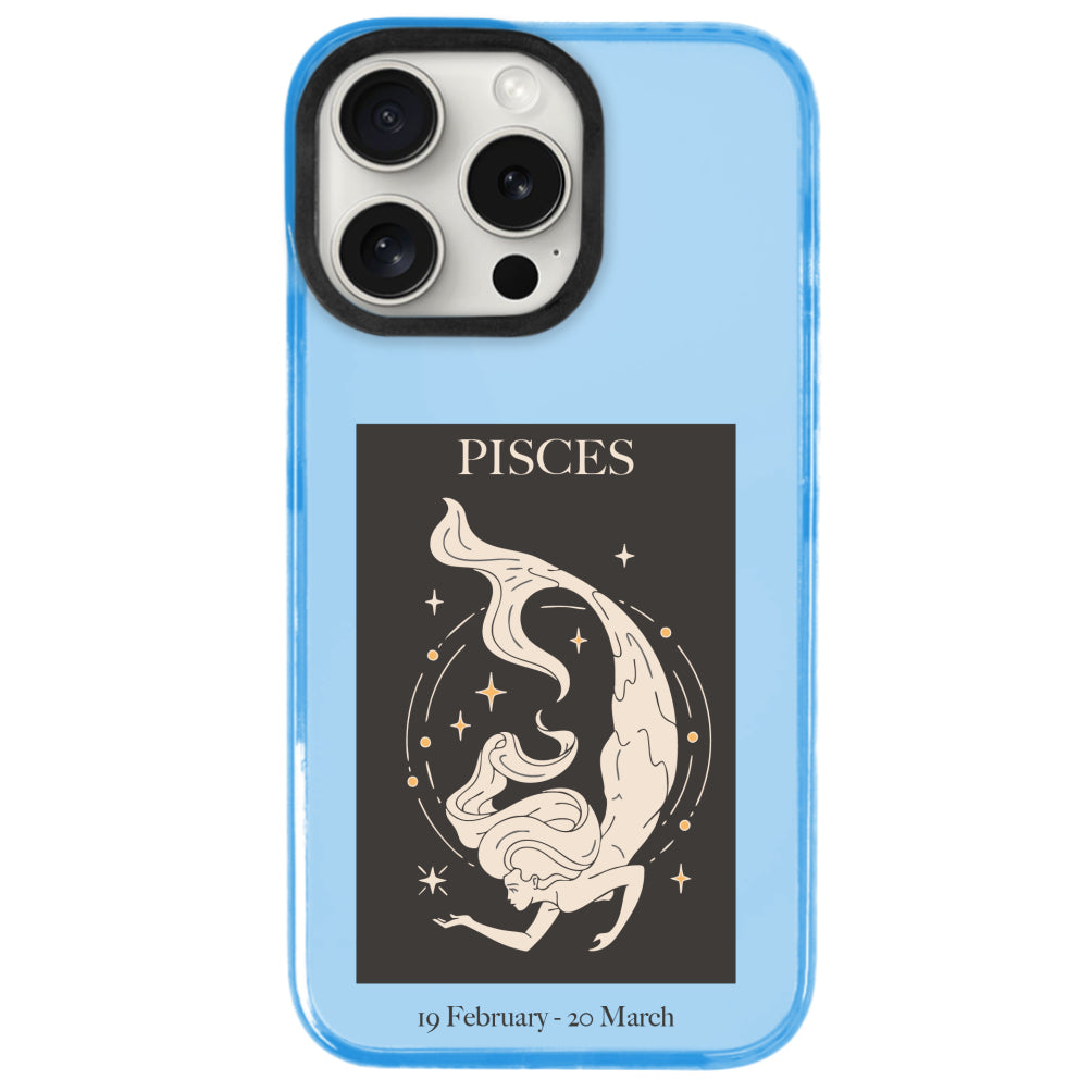 iPhone 15 Pro Balık Burcu History of Zodiac Telefon Kılıfı - Azure