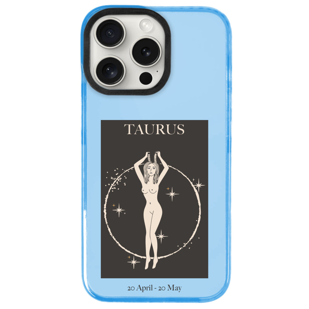 iPhone 15 Pro Boğa Burcu History of Zodiac Telefon Kılıfı - Azure