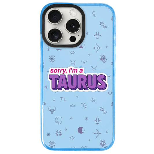 iPhone 15 Pro Boğa Burcu Sorry Zodiac Telefon Kılıfı - Azure