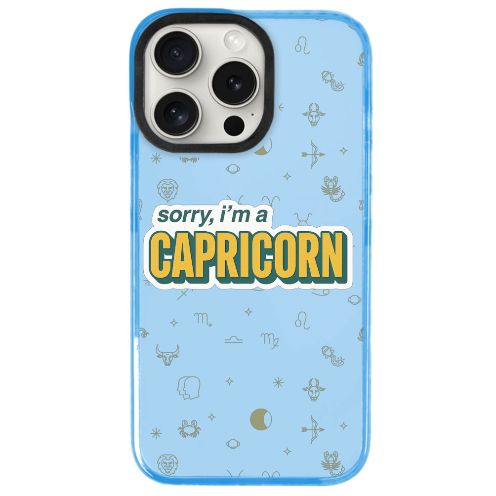 iPhone 15 Pro Oğlak Burcu Sorry Zodiac Telefon Kılıfı - Azure