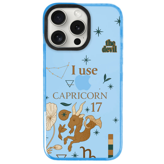 iPhone 15 Pro Oğlak Burcu The Emperor Telefon Kılıfı - Azure