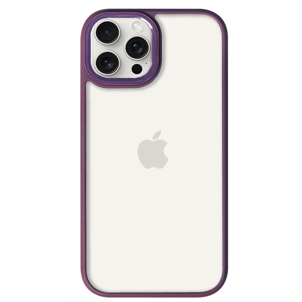 iPhone 15 Pro Renkli Lux Basic Mor Telefon Kılıfı