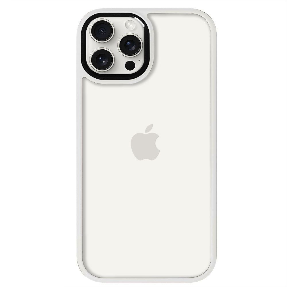 iPhone 15 Pro Max Renkli Lux Basic Beyaz Telefon Kılıfı
