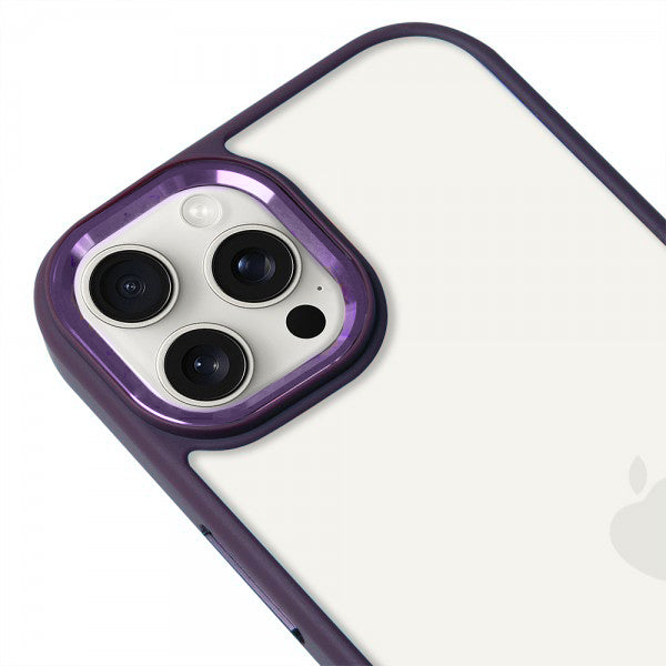 iPhone 15 Pro Max Renkli Lux Basic Mor Telefon Kılıfı