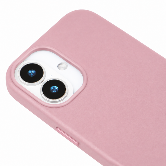 iPhone 17 Gizli Magsafeli Vegan Deri Telefon Kılıfı - Pembe