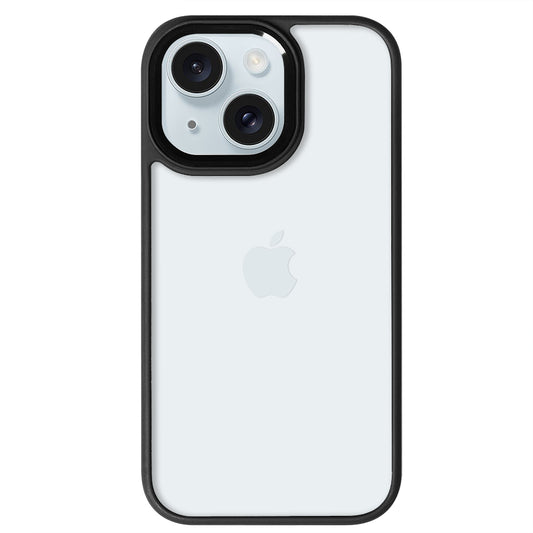 iPhone 15 Renkli Lux Basic Siyah Telefon Kılıfı