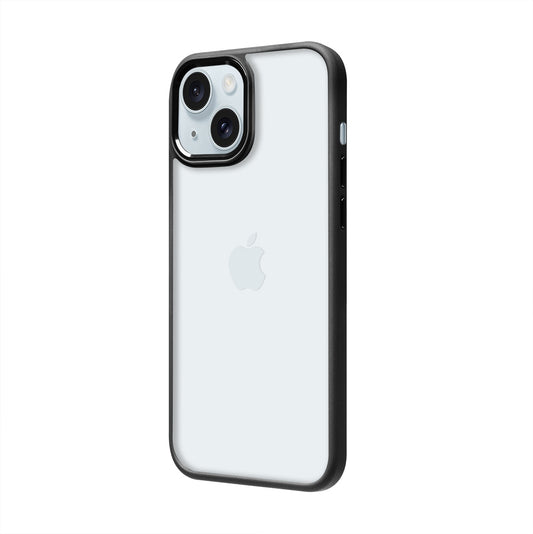 iPhone 15 Renkli Lux Basic Siyah Telefon Kılıfı