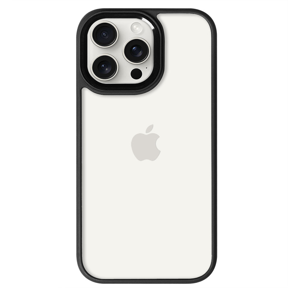 iPhone 15 Pro Renkli Lux Basic Siyah Telefon Kılıfı