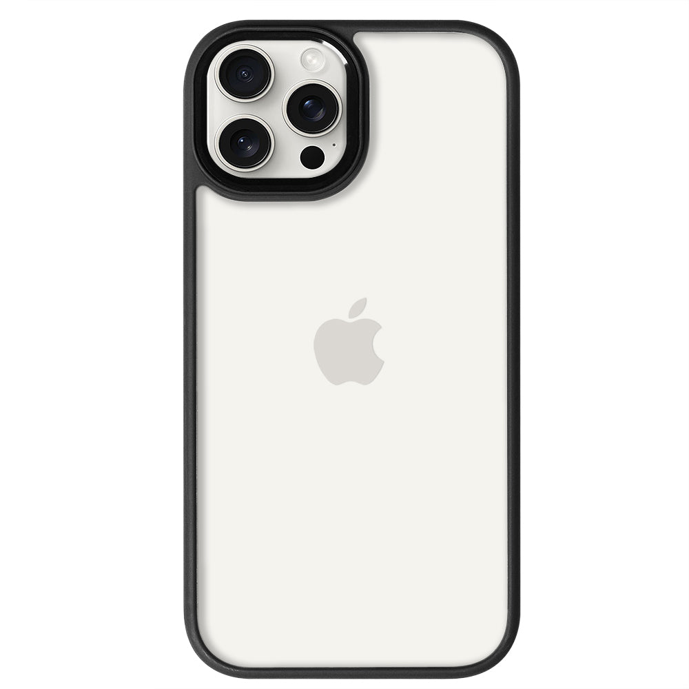 iPhone 15 Pro Max Renkli Lux Basic Siyah Telefon Kılıfı