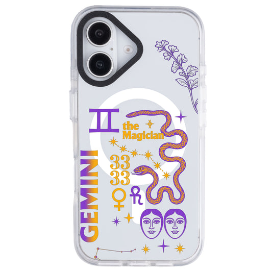 iPhone 16 İkizler Burcu The Emperor Telefon Kılıfı - Beyaz